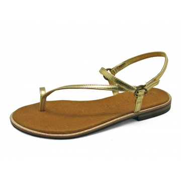 Women Sandals Flat SC-12 Gold Nappa